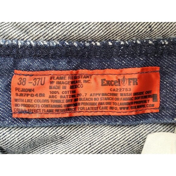 Bulwark Flame Resistant Jeans Men's Size 38/31 Dark Wash Carpenter - Picture 5 of 6